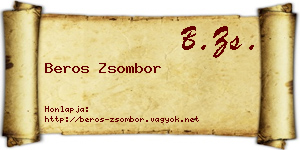 Beros Zsombor névjegykártya
